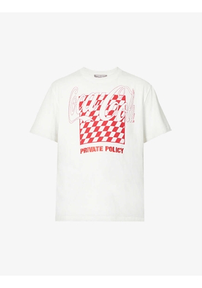 PRIVATE POLICY x Coca-Cola graphic-print boxy-fit cotton-jersey T-shirt