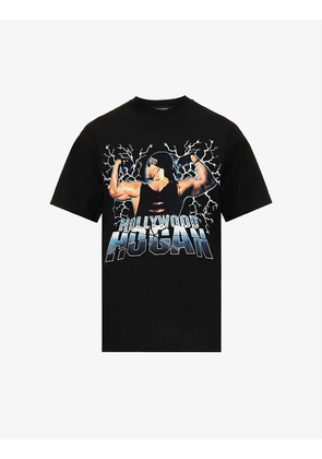 Hulk Hogan graphic-print crystal-embellished cotton-jersey T-shirt