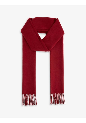 Fringed-edge cashmere scarf