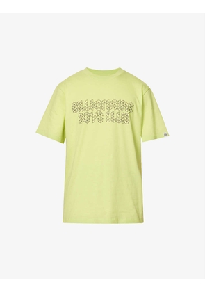 Isometric-print cotton-jersey T-shirt