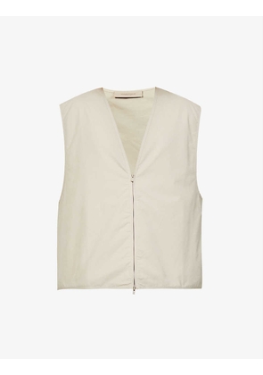 ESSENTIALS brand-patch relaxed-fit cotton-blend vest