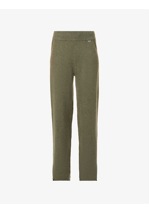 N°104 Drawstring-Waist Straight High-Rise Cashmere-Blend Trousers