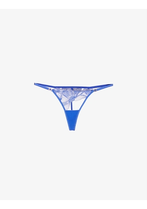Adeline mid-rise stretch-lace thong