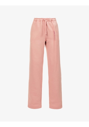 Pinched wide-leg mid-rise organic-cotton jogging bottoms