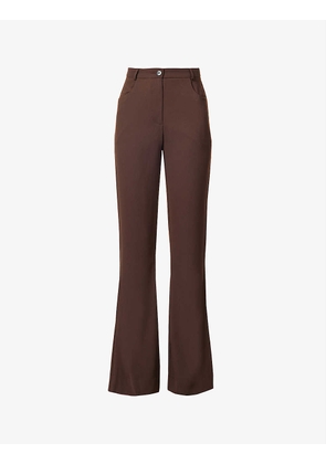 Cowboy flared high-rise woven trousers