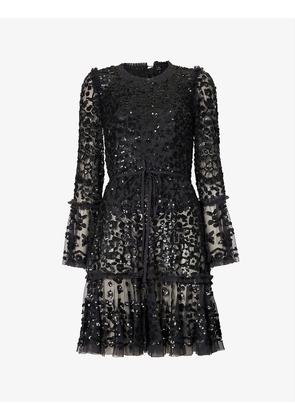 Annie sequin-embellished recycled-polyester mini dress