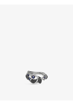 Blackthorn sterling-silver, black pearl and black spinel cuff bracelet