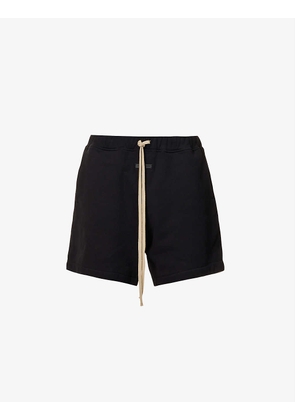 Brand-tab relaxed-fit cotton-jersey shorts