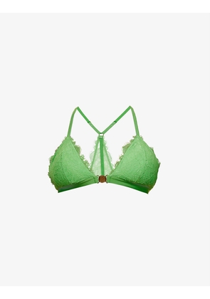 June lace-embroidered triangle recycled polyamide-blend bra