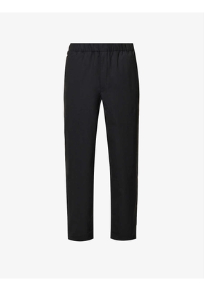 Hybrid mid-rise wool-blend trousers