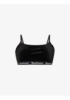 Logo-embroidered stretch-woven T-shirt bra