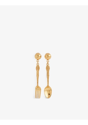 Cutlery zamac and brass clip-on earrings