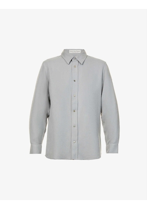 Unisex Labradorite relaxed-fit cashmere shirt