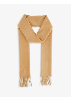 Fringed-edge cashmere scarf