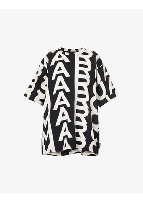Monogram-print relaxed-fit cotton-jersey T-shirt