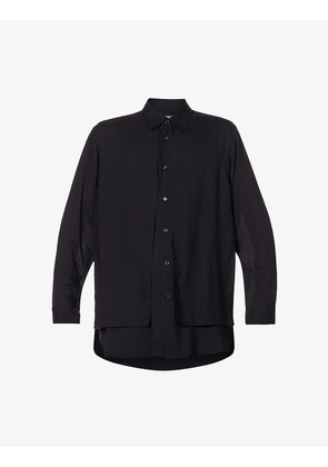 Gathered-back relaxed-fit woven shirt