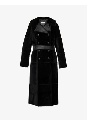 Alex double-breasted reversible leather coat