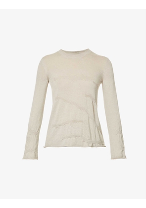 Slim-fit textured-knit cashmere top