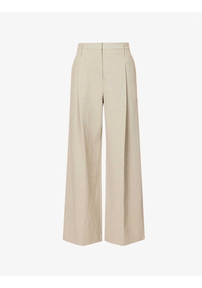 Morella wide-leg high-rise woven trousers