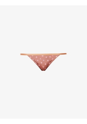 Room Service polka-dot mid-rise stretch-woven thong