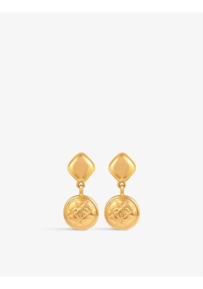 Pre-loved Chanel yellow gold-plated earrings