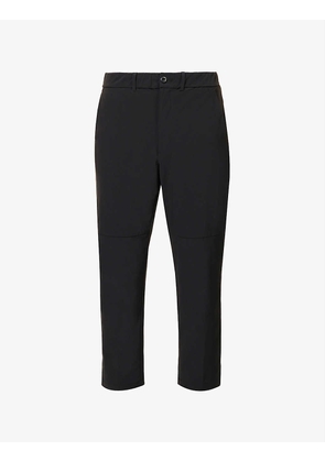 Regular-fit straight-leg stretch-woven trousers