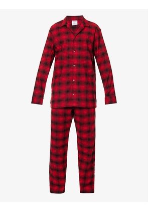 Checked brushed stretch-cotton pyjama set