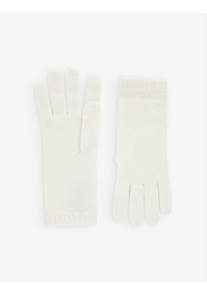 Ribbed cuff cashmere gloves