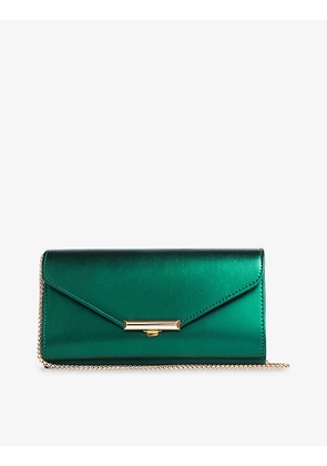 Lucy flap-top leather clutch bag