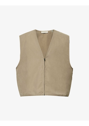 ESSENTIALS brand-patch relaxed-fit cotton-blend vest