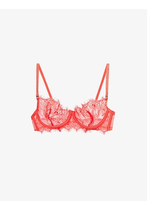 Grace floral-embroidered lace bra