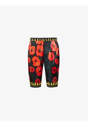 Vargas floral-print silk-satin shorts