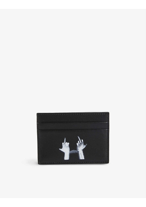 Fingers graphic-print faux-leather card holder