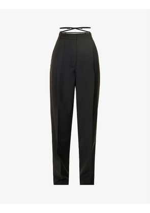 Wembley straight-leg mid-rise stretch-woven trousers
