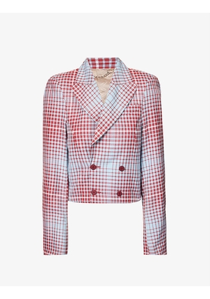 Charles Jeffrey LOVERBOY double-breasted plaid-pattern cotton jacket