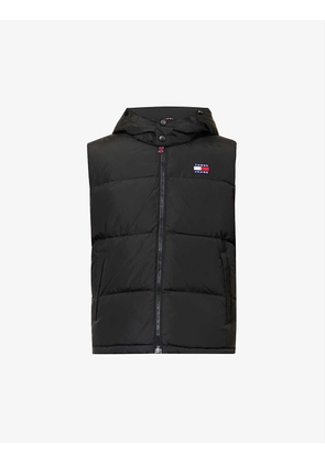 Alaska logo-patch quilted shell-down hooded gilet