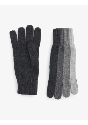 Striped cashmere gloves