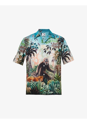 The Wanderer graphic-print spread-collar silk-crepe shirt