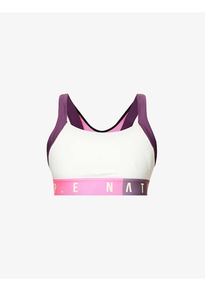 Motion recycled polyester-blend sports bra