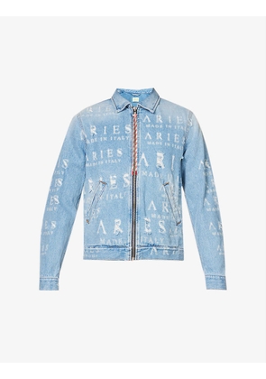 Faded ripped boxy-fit denim jacket
