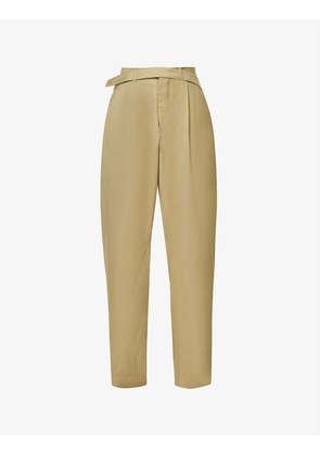 Macho pleated straight regular-fit wool trousers