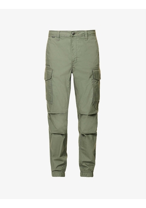 Combat logo-embroidered tapered cotton cargo trousers