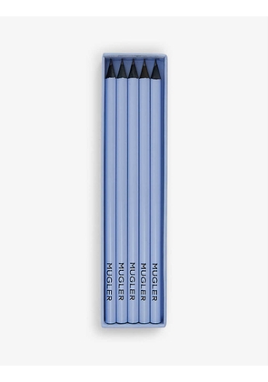 Branded set of five wood and graphite pencils