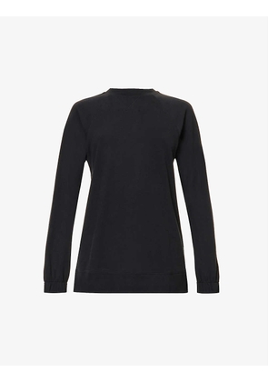 Luxe long-sleeved stretch-cotton sweatshirt