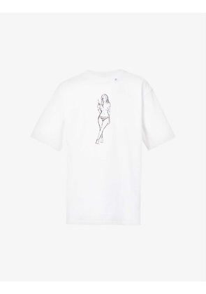 Hand-drawn graphic-print boxy-fit cotton-jersey T-shirt