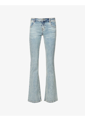 Revival straight-leg mid-rise stretch-denim jeans