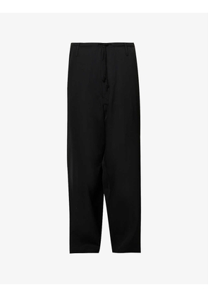 Relaxed-fit wide-leg wool trousers