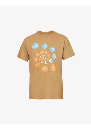 Brown Spiral graphic-print cotton-jersey T-shirt