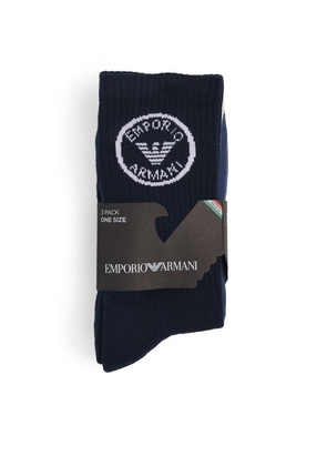 Emporio Armani Cotton-Blend Sports Socks (Pack of 3)