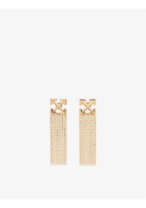 Arrow chain brass drop earrings